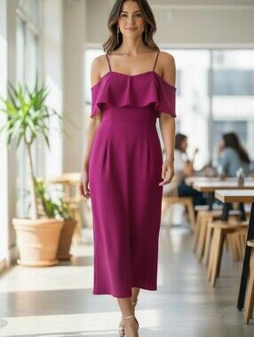 Jump Fuchsia V-Neck Sleeveless Maxi Dress